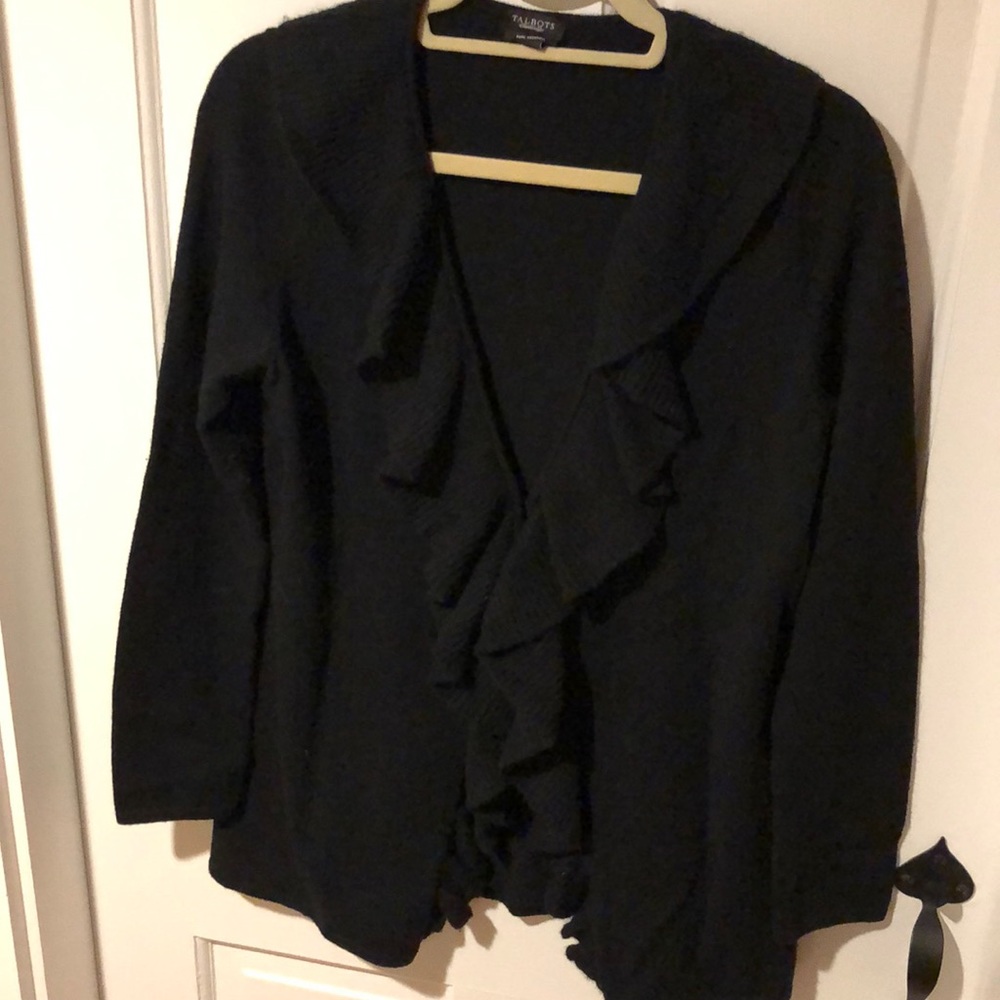 Talbots cashmere ruffle sweater